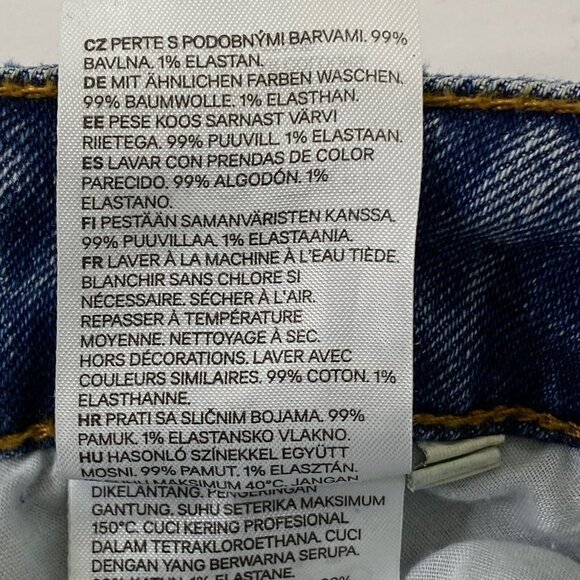 H & M Divided Women's size 0 Mom High Waist Tapered Distressed Blue Denim Jeans - Picture 10 of 12